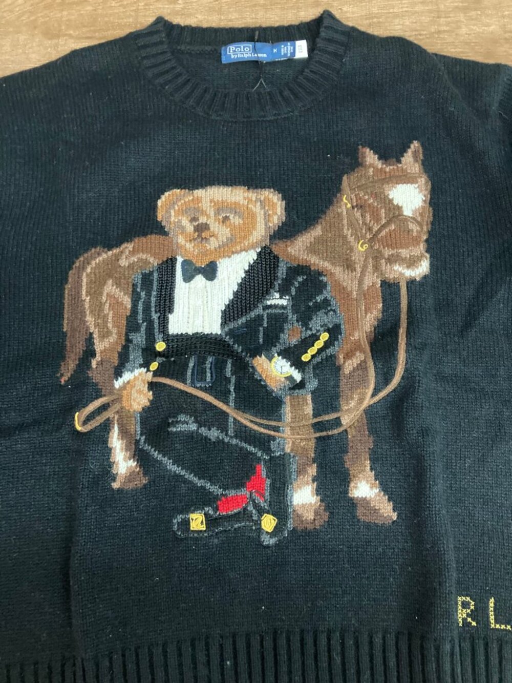 Ralph Lauren Tuxedo Bear Horse Knit Sweater - Picture 4 of 8